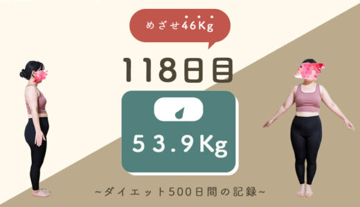 【ゆるダイエット】118日目：53.9Kg｜お出かけで1.3万歩！